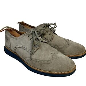 Cole Haan Wingtip Brogue Suede Oxford Shoes Men's 11M Grey Lunargrand